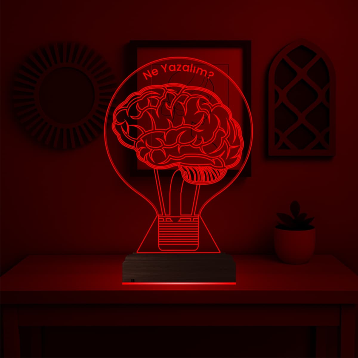 Лампа Мозг 3D Ночник с Гравировкой 6