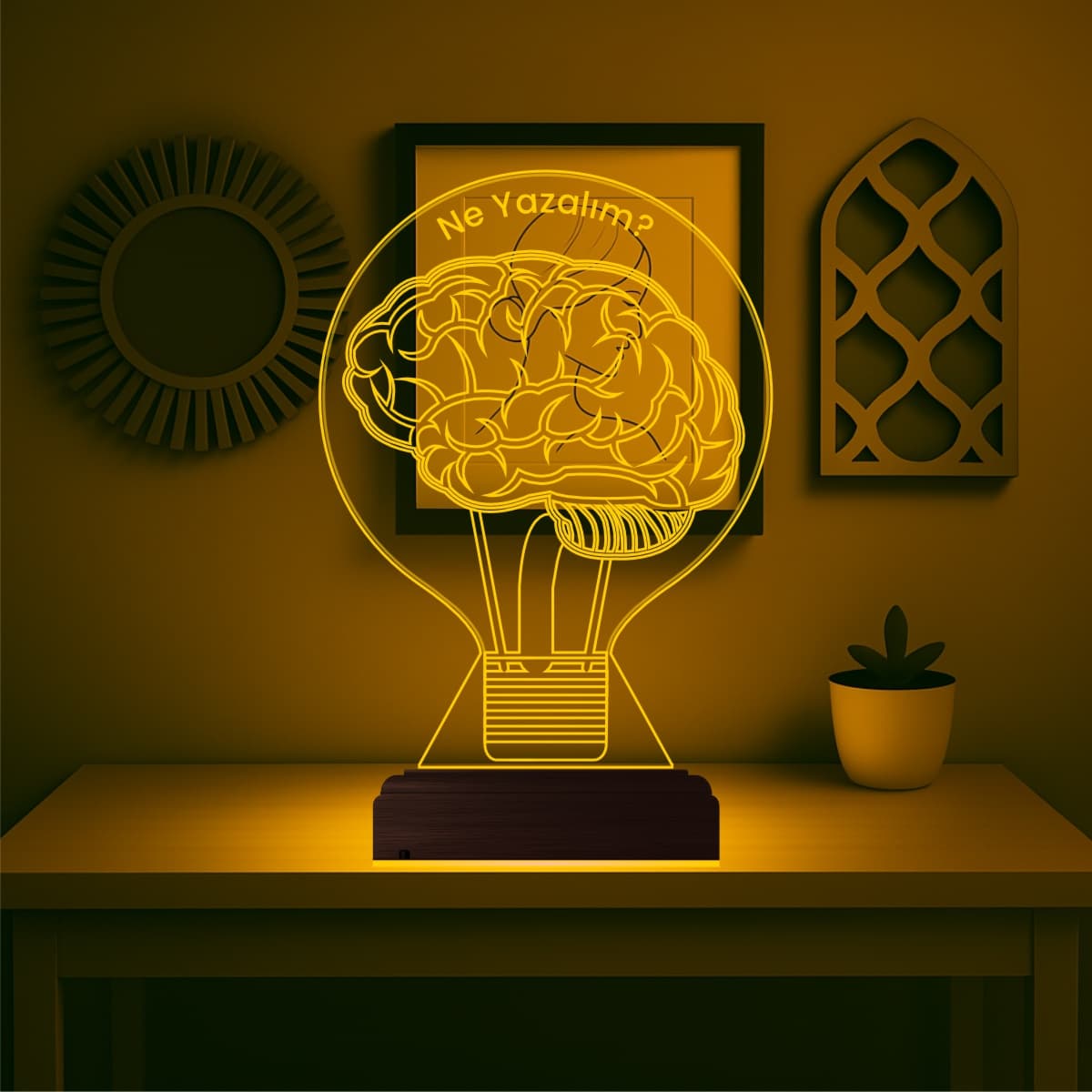 Лампа Мозг 3D Ночник с Гравировкой 7