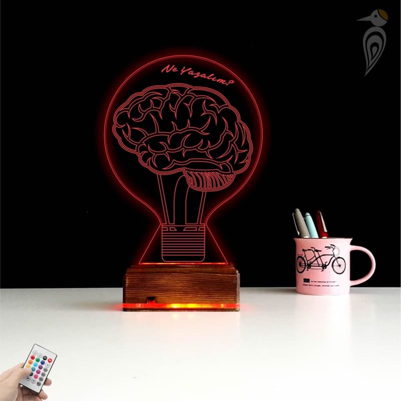 Лампа Мозг 3D Ночник с Гравировкой 10