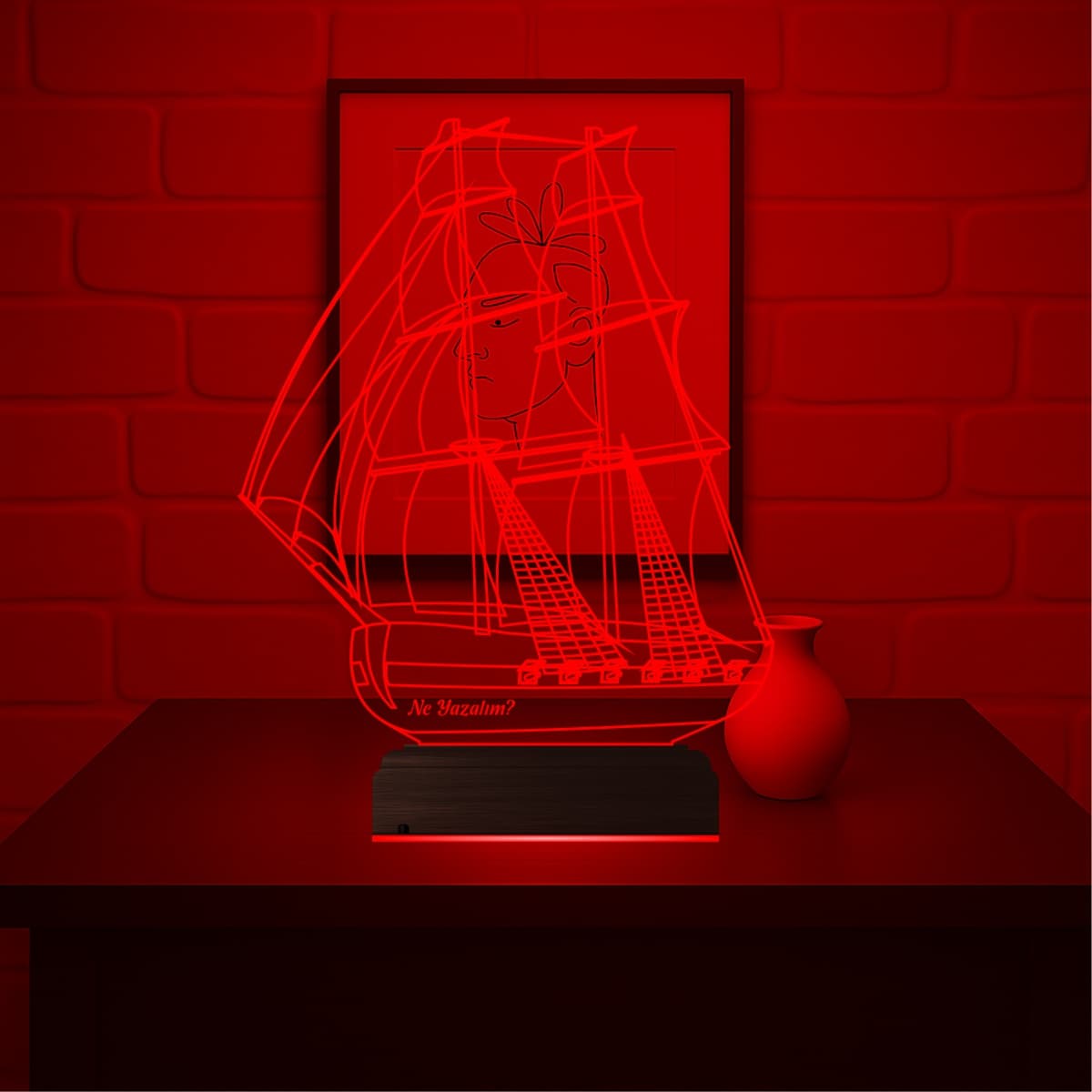 Ататюрк и Парусник — 3D LED Ночник | Подарок мужчине 6