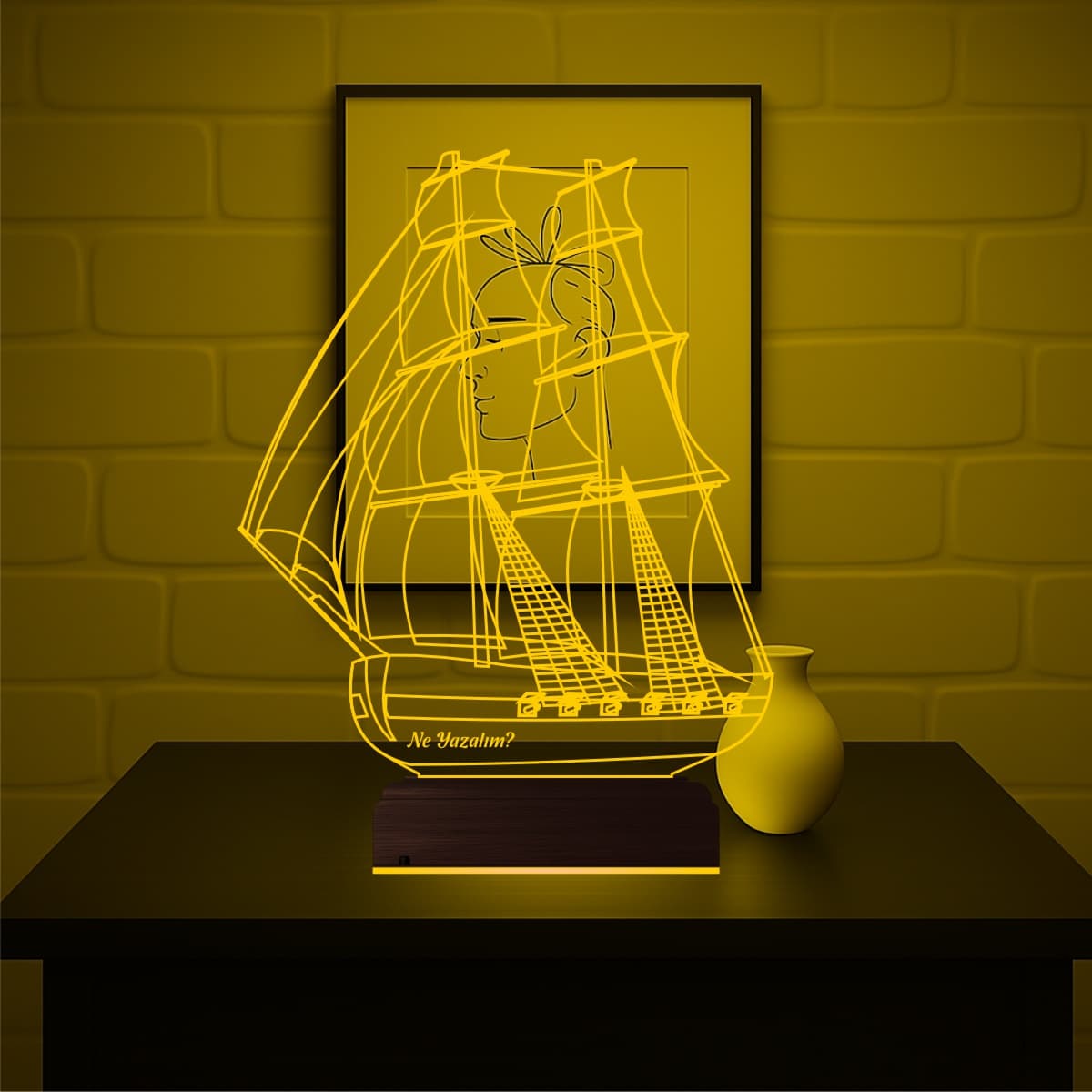 Ататюрк и Парусник — 3D LED Ночник | Подарок мужчине 7