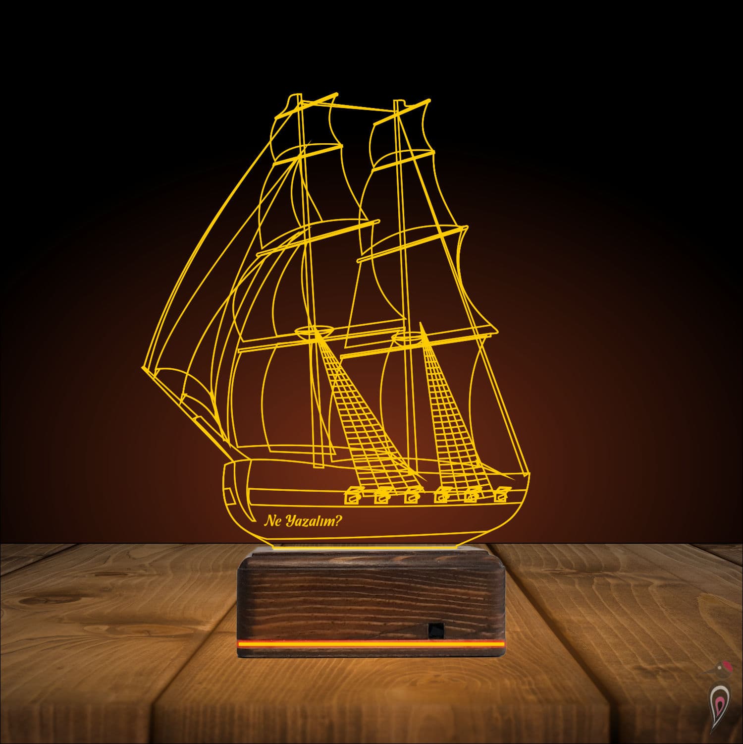 Ататюрк и Парусник — 3D LED Ночник | Подарок мужчине 9