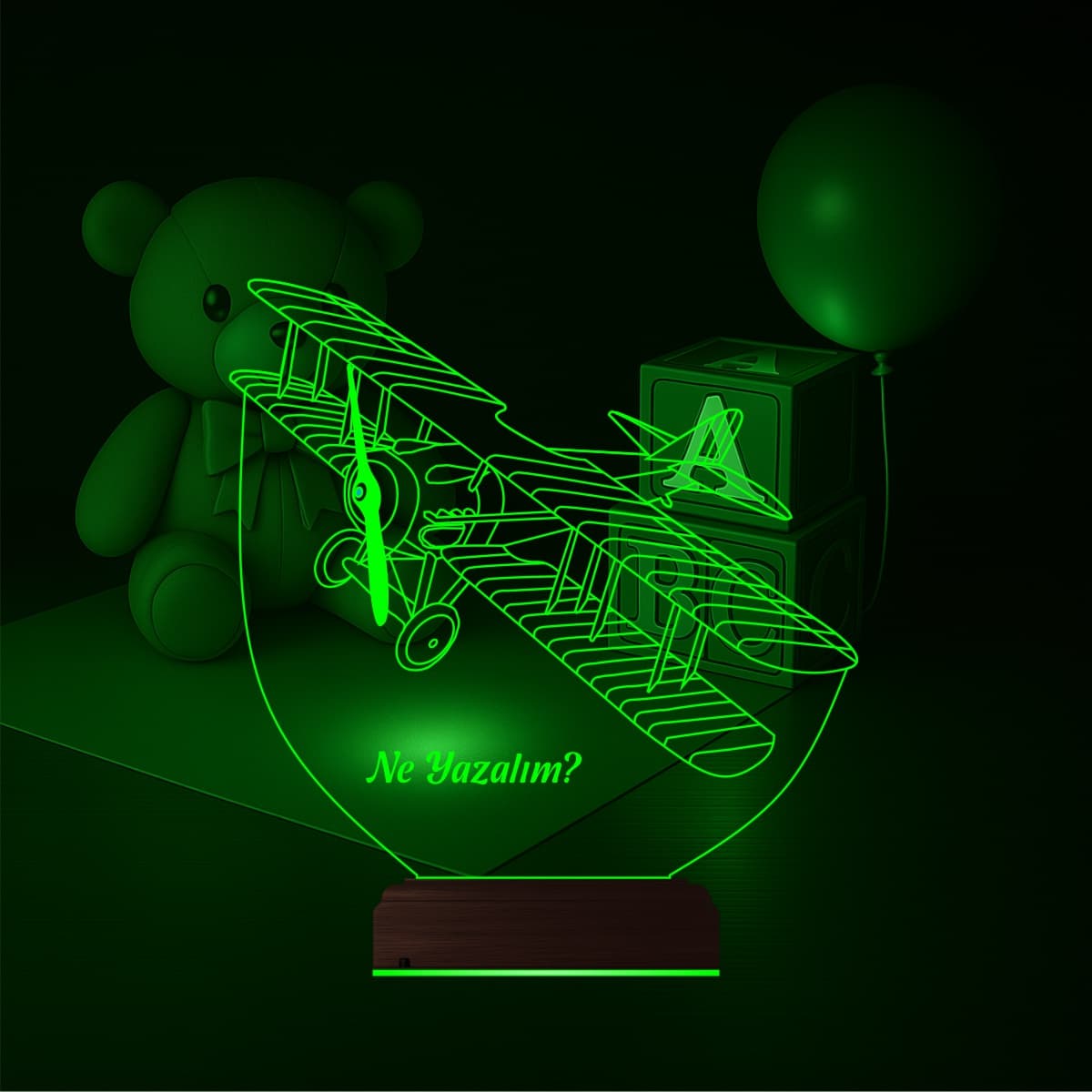 Самолет Биплан — 3D LED Ночник | Подарок ребенку 1