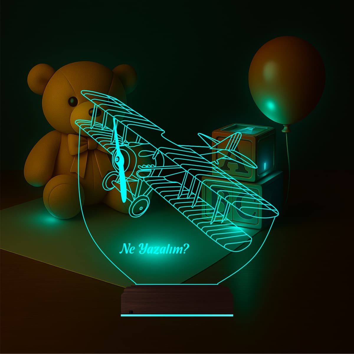 Самолет Биплан — 3D LED Ночник | Подарок ребенку 6
