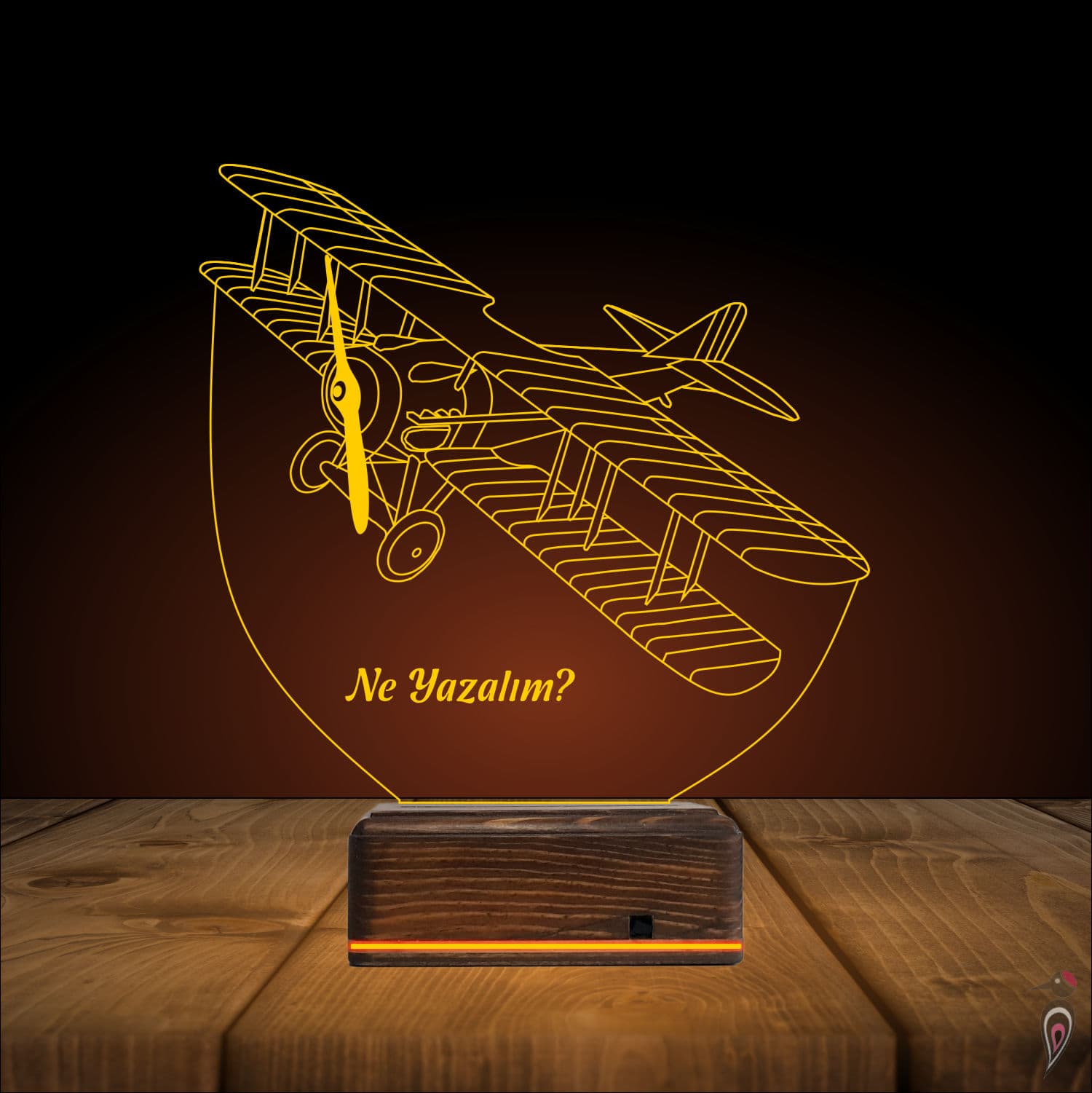 Самолет Биплан — 3D LED Ночник | Подарок ребенку 9