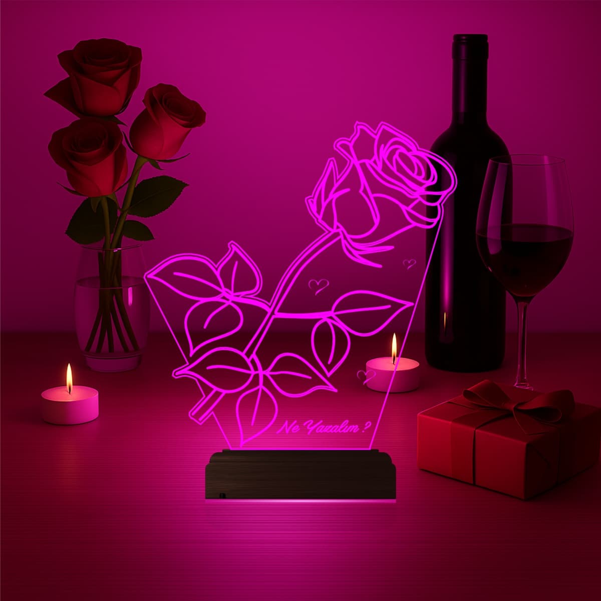 Роза — 3D LED Ночник | Романтический подарок 4