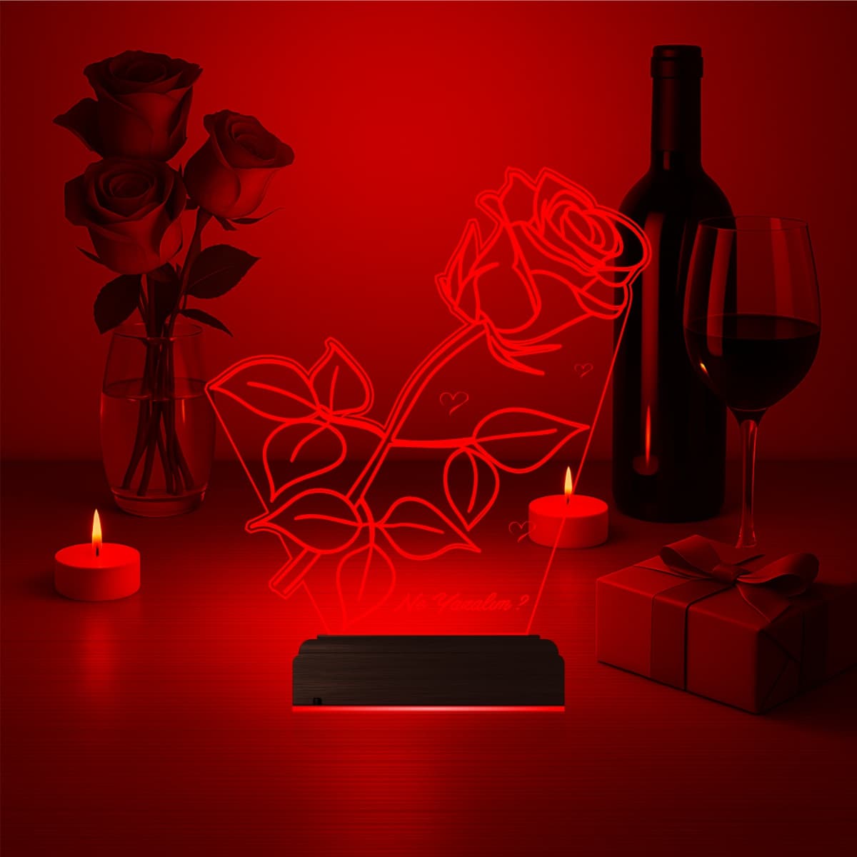 Роза — 3D LED Ночник | Романтический подарок 6