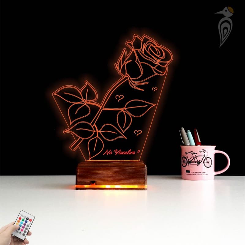 Роза — 3D LED Ночник | Романтический подарок 9