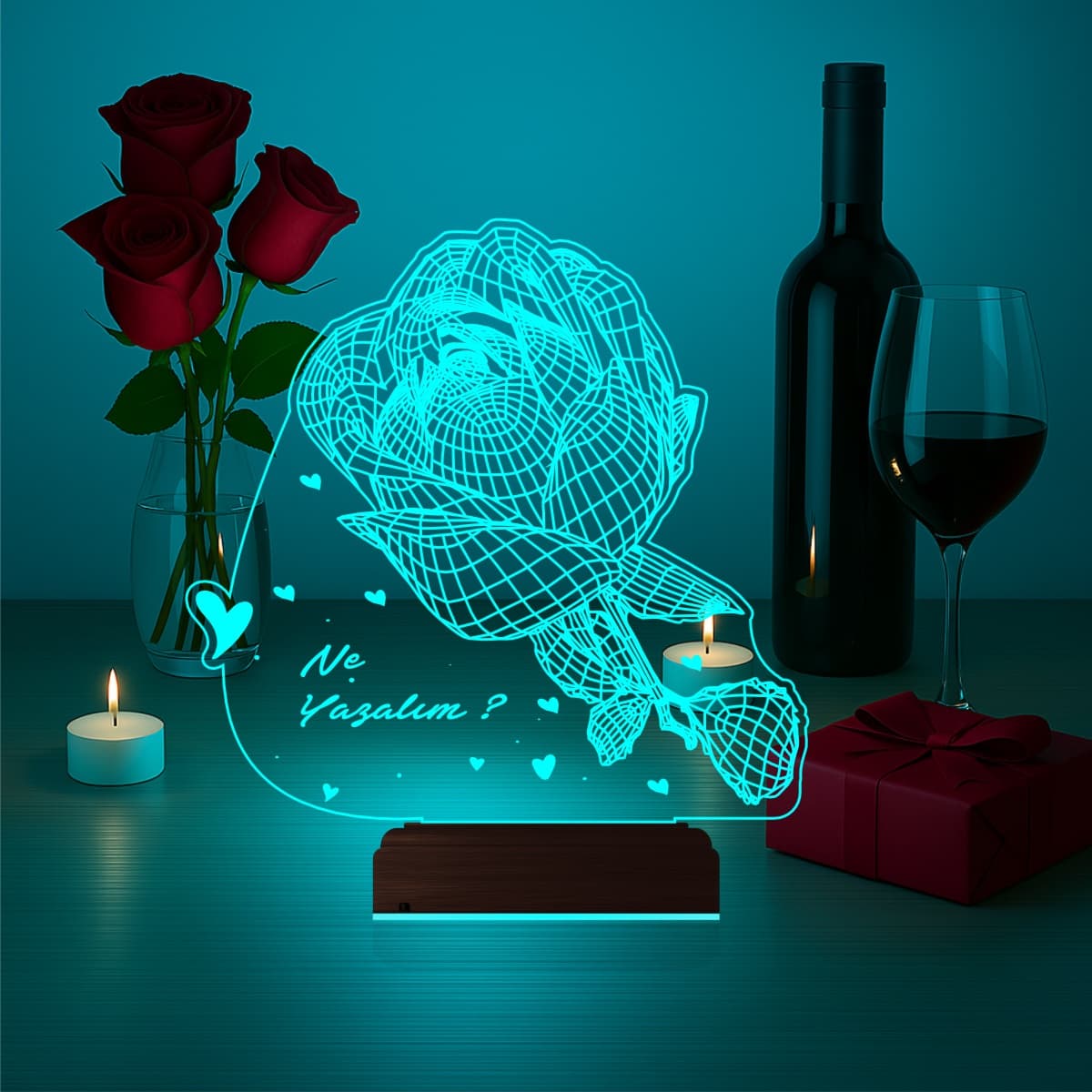 Роза — 3D LED Ночник | Романтический подарок 1