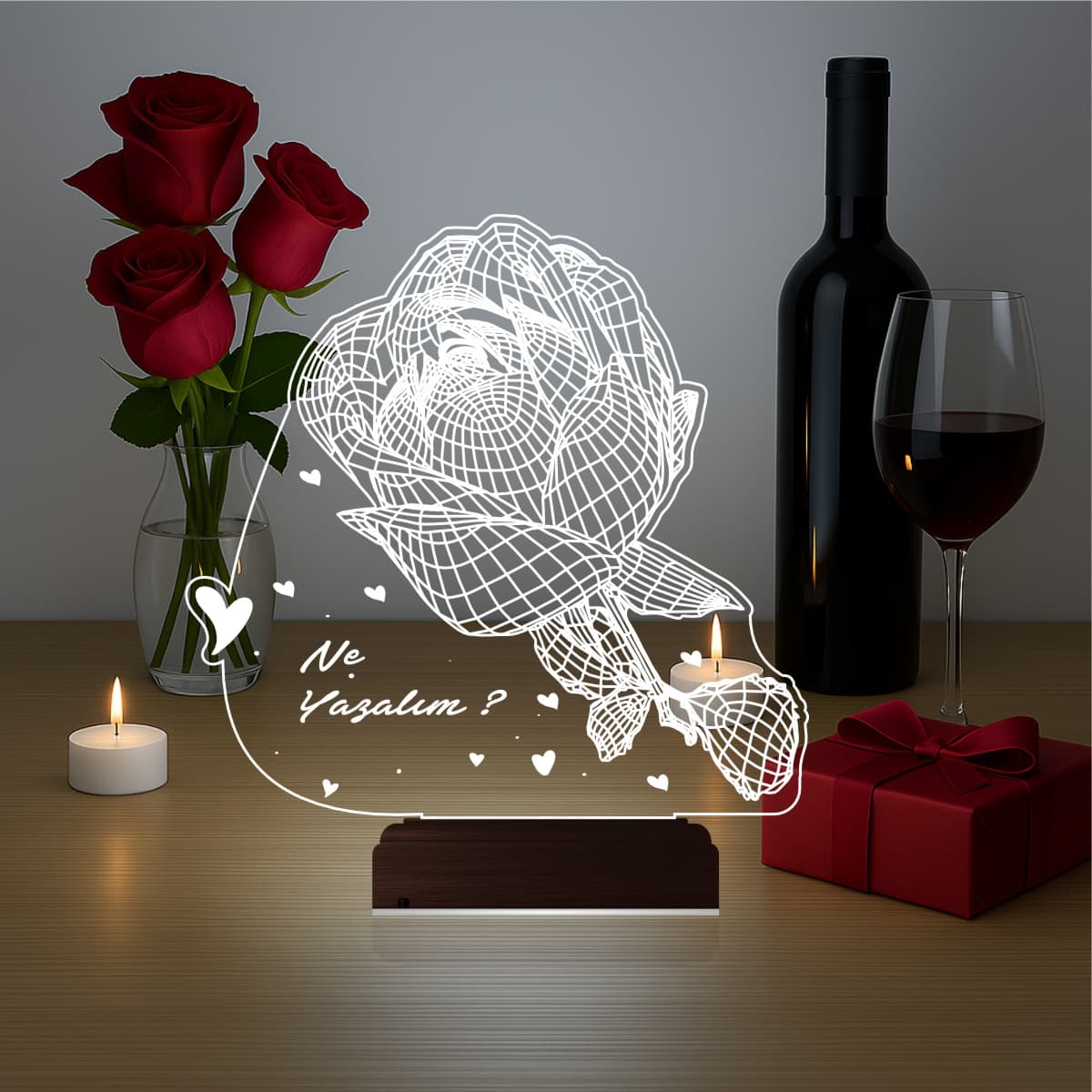 Роза — 3D LED Ночник | Романтический подарок 3