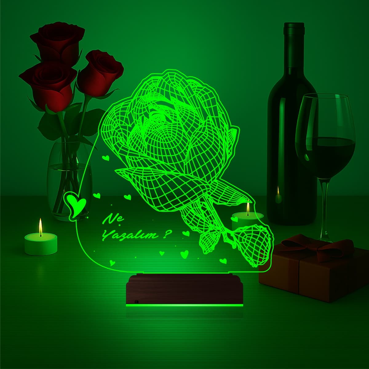 Роза — 3D LED Ночник | Романтический подарок 5