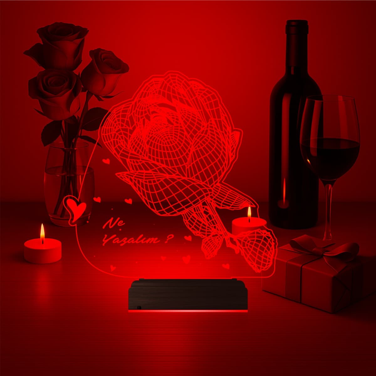 Роза — 3D LED Ночник | Романтический подарок 6