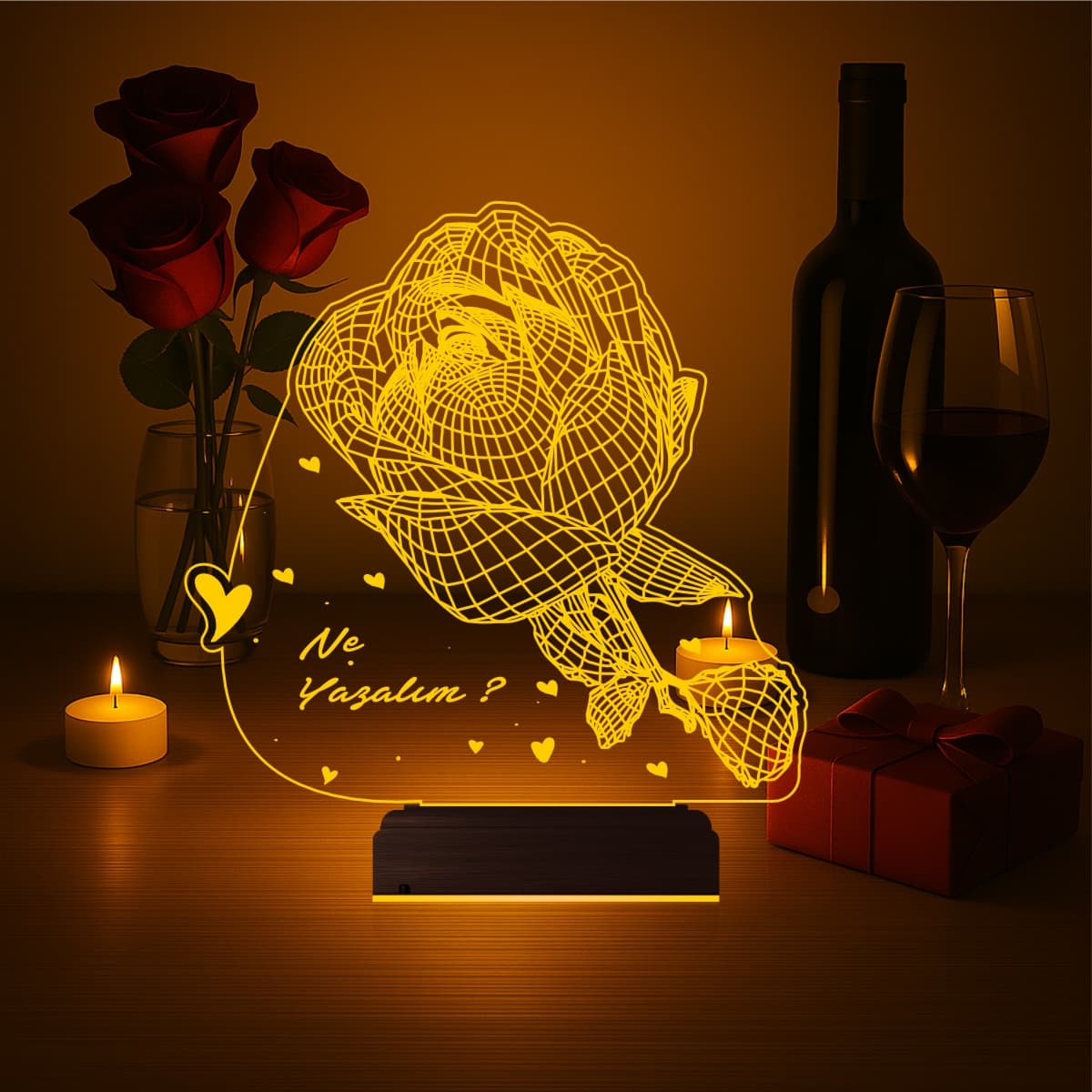 Роза — 3D LED Ночник | Романтический подарок 7