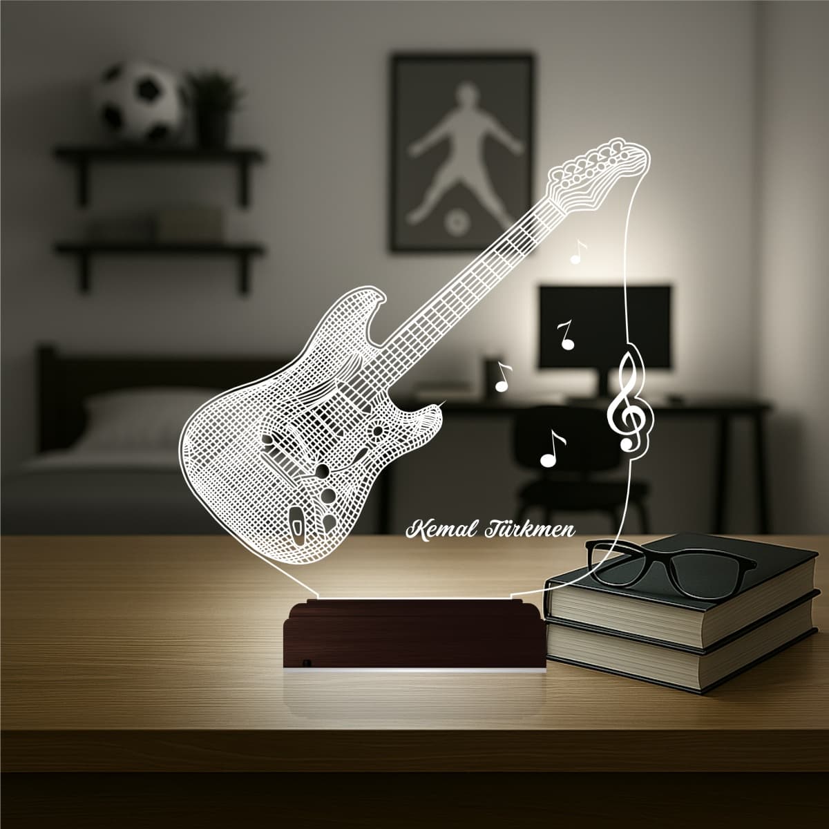 Электрогитара — 3D LED Ночник | Именной подарок музыканту 1