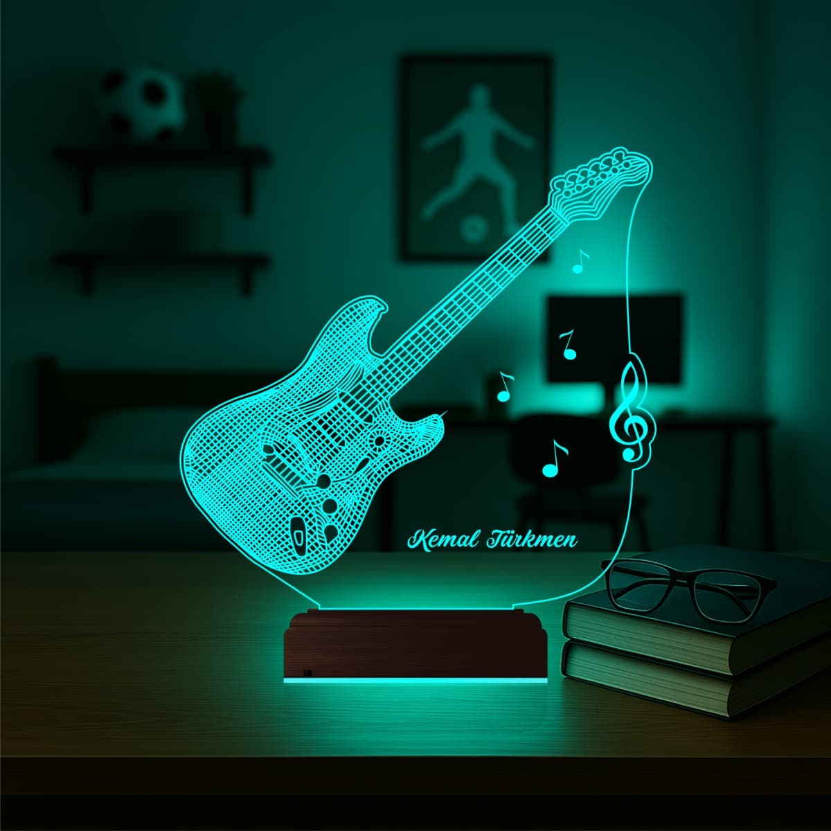 Электрогитара — 3D LED Ночник | Именной подарок музыканту 3
