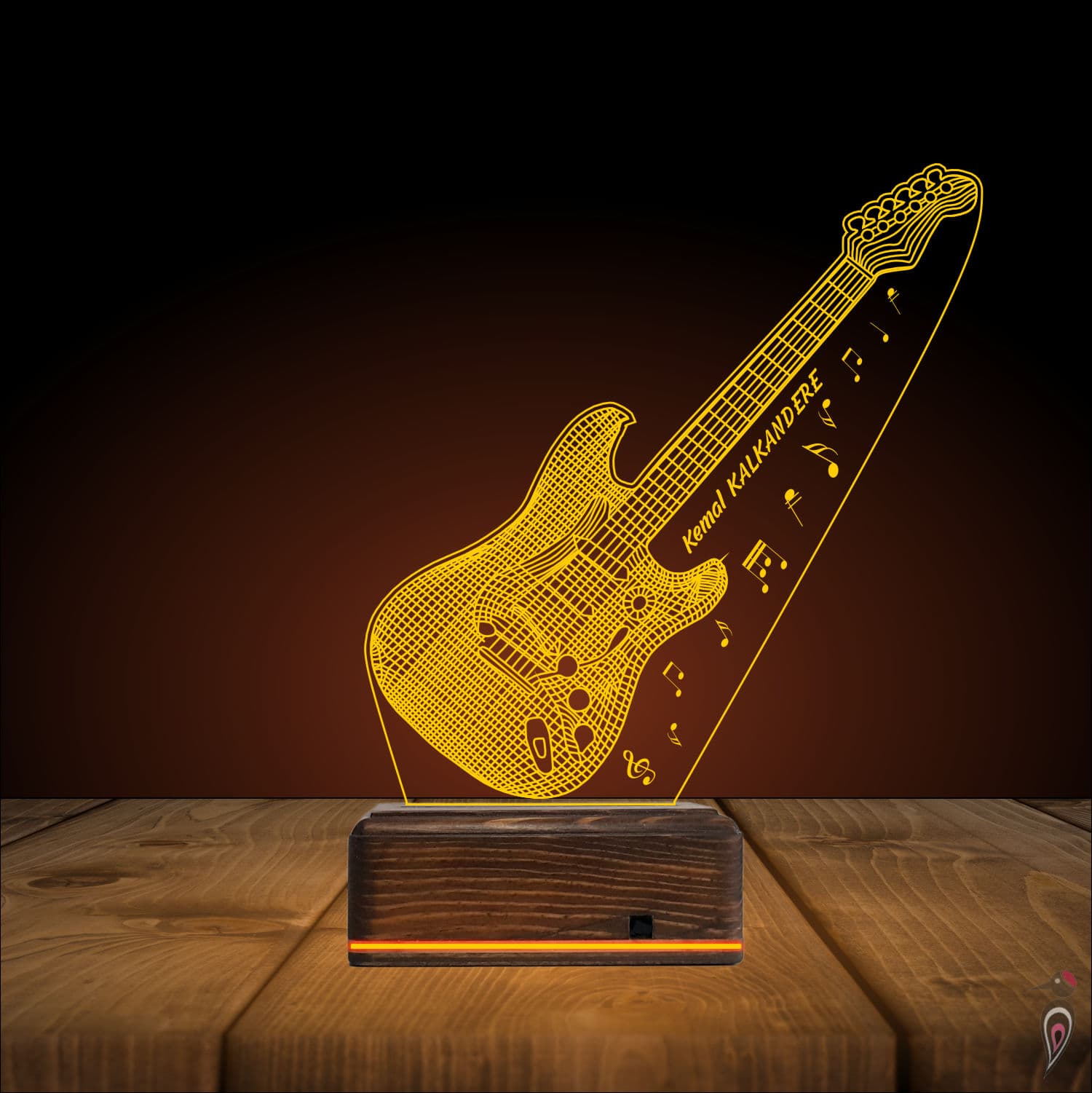 Электрогитара — 3D LED Ночник | Именной подарок музыканту 9