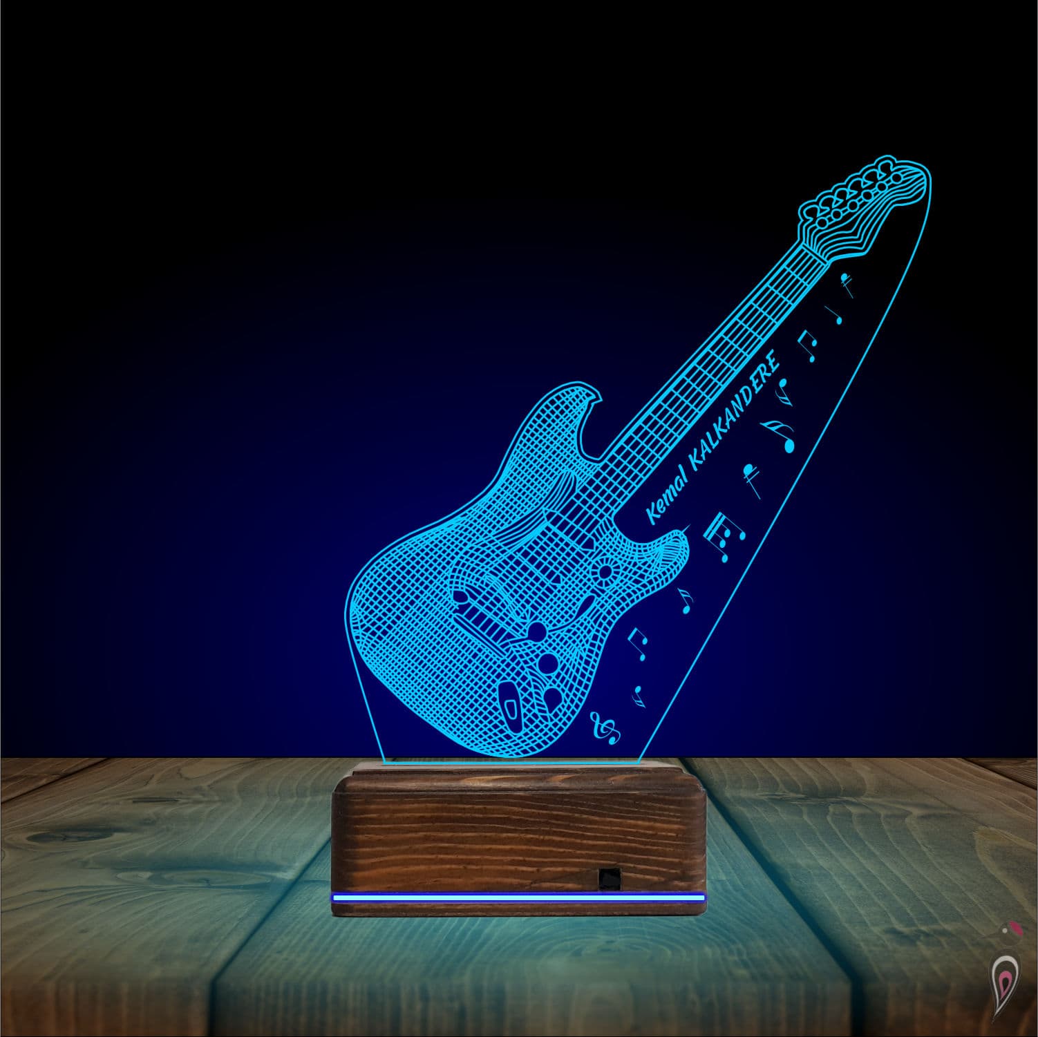 Электрогитара — 3D LED Ночник | Именной подарок музыканту 10