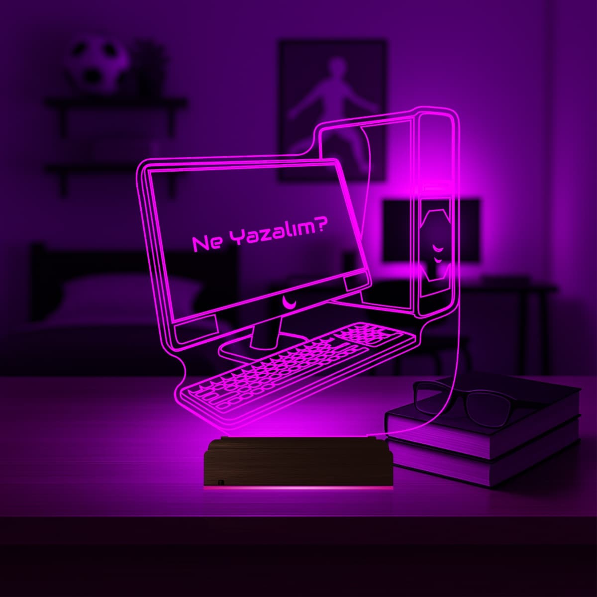 Компьютер — 3D LED Ночник | Подарок геймеру и программисту 4