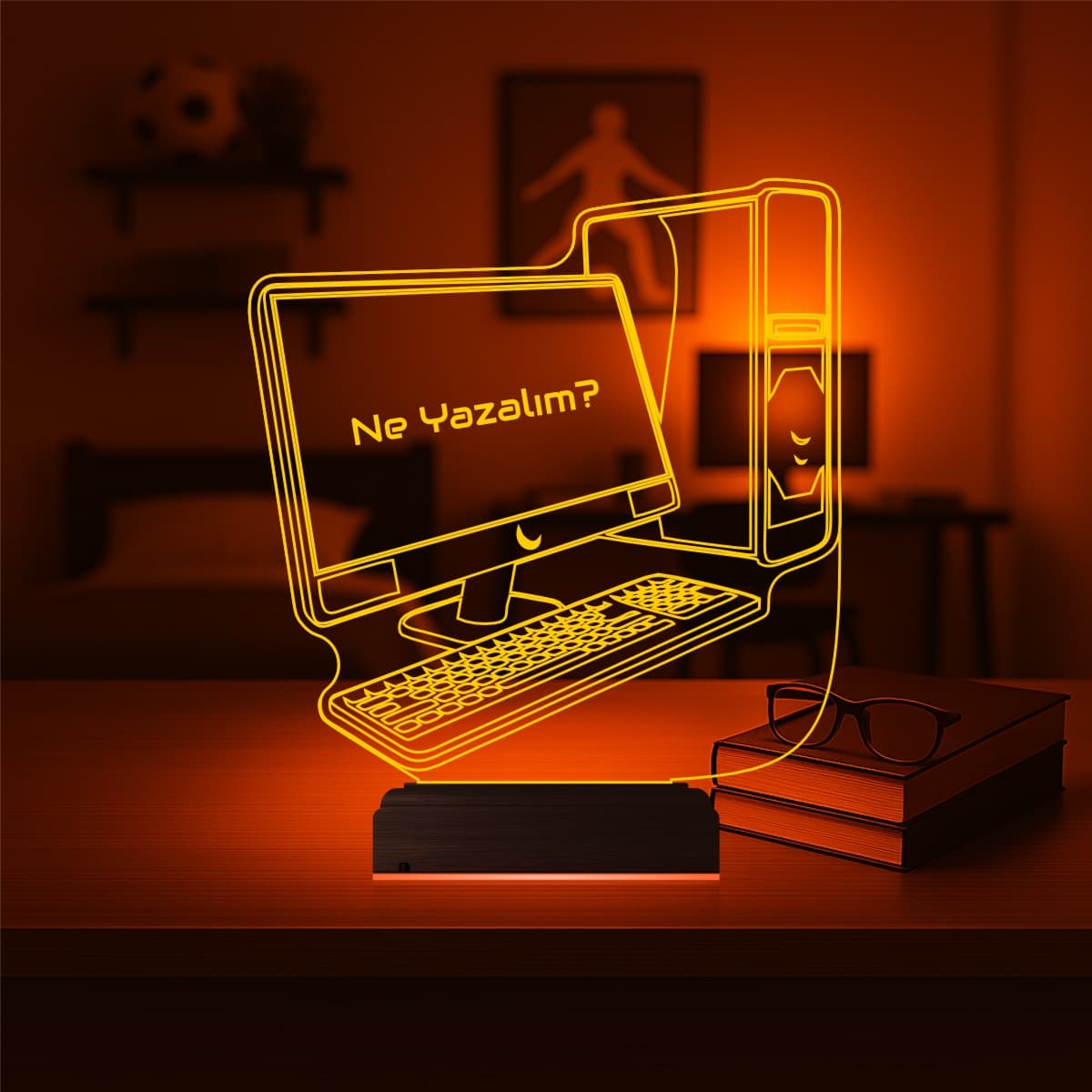 Компьютер — 3D LED Ночник | Подарок геймеру и программисту 7