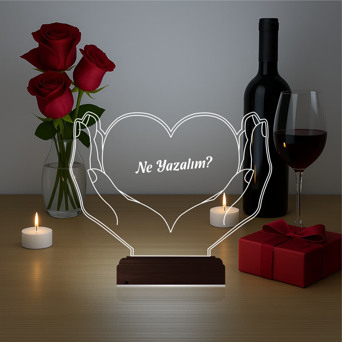 Сердце в руках — 3D LED Ночник | Романтический подарок 4