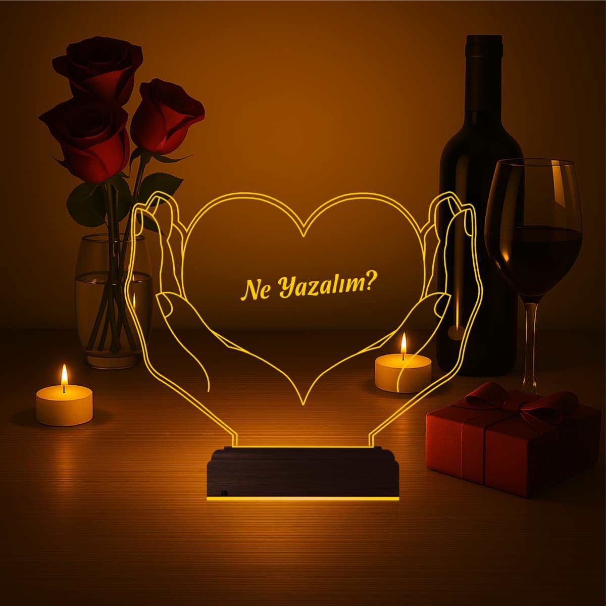 Сердце в руках — 3D LED Ночник | Романтический подарок 7