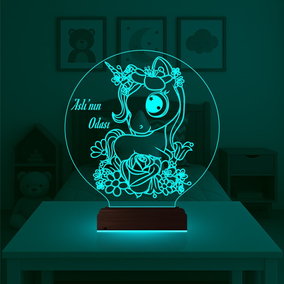 Единорог — 3D LED Ночник | Именной подарок девочке 6
