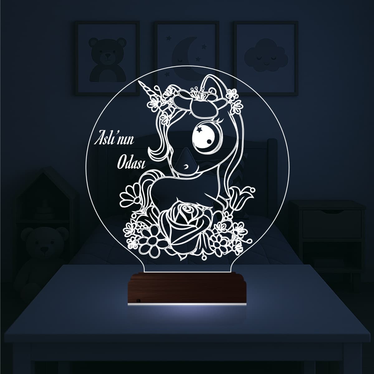 Единорог — 3D LED Ночник | Именной подарок девочке 7