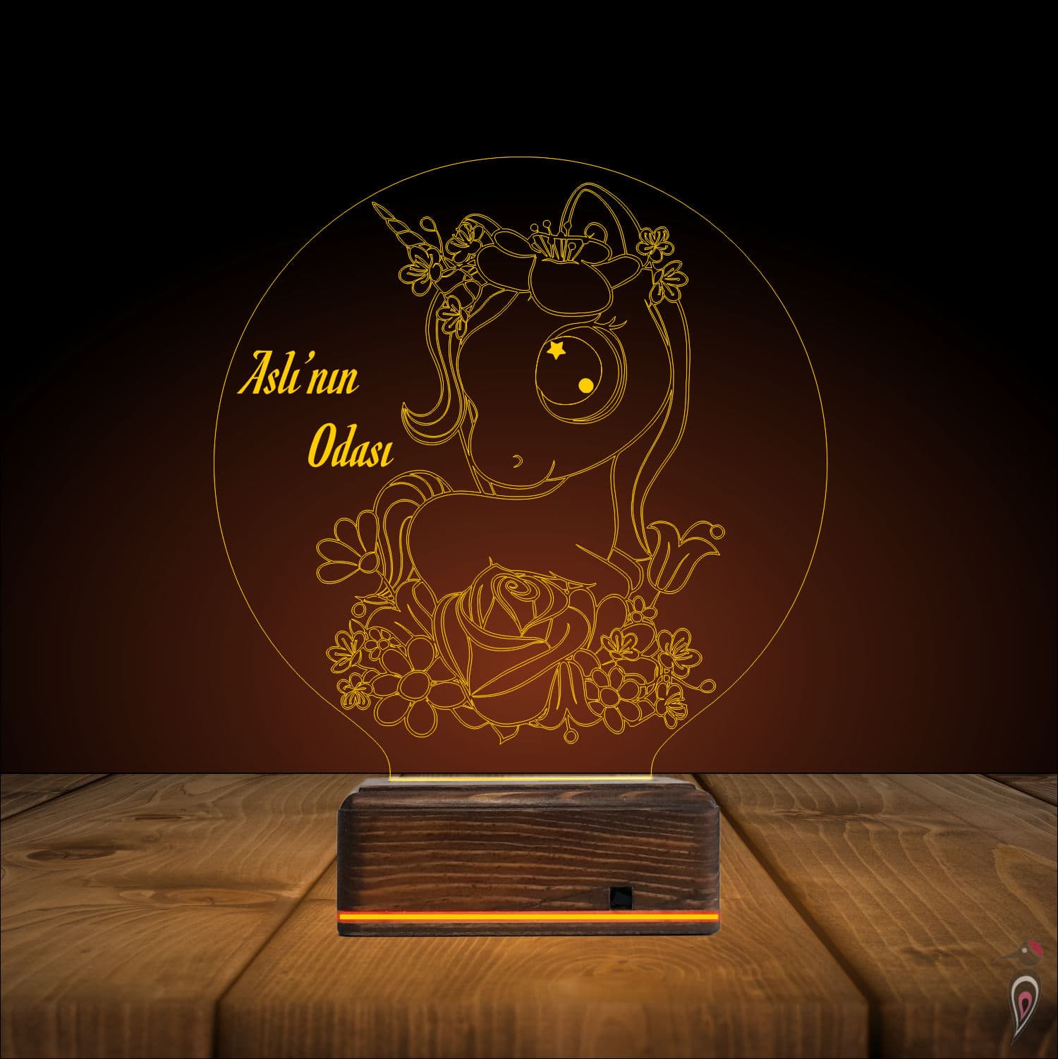 Единорог — 3D LED Ночник | Именной подарок девочке 9