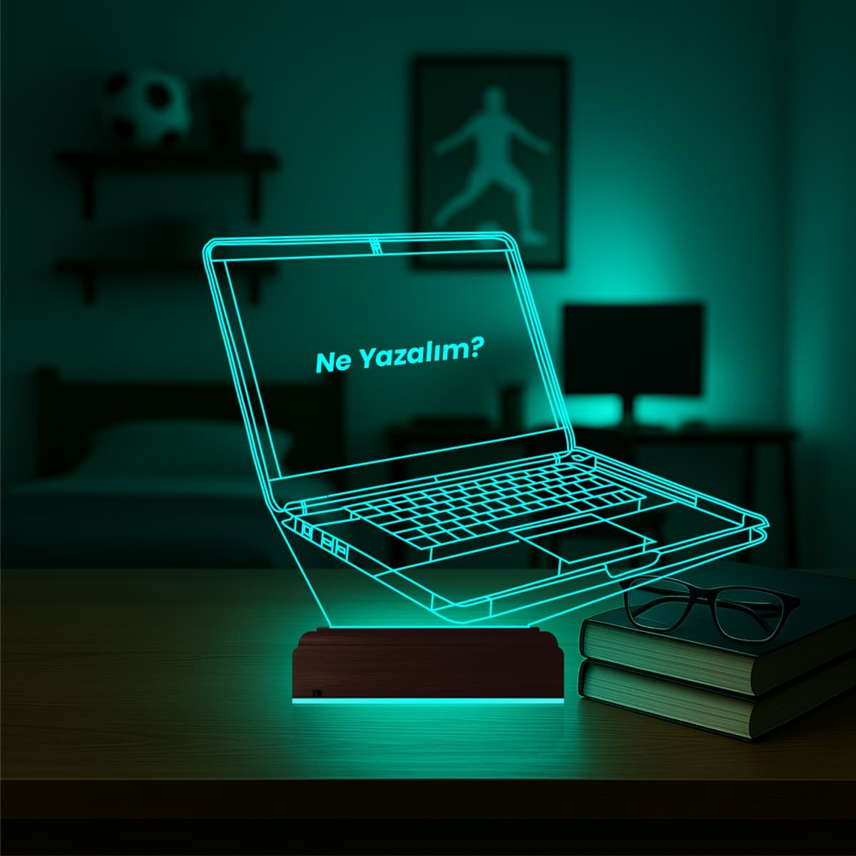 Ноутбук — 3D LED Ночник | Именной подарок программисту 3