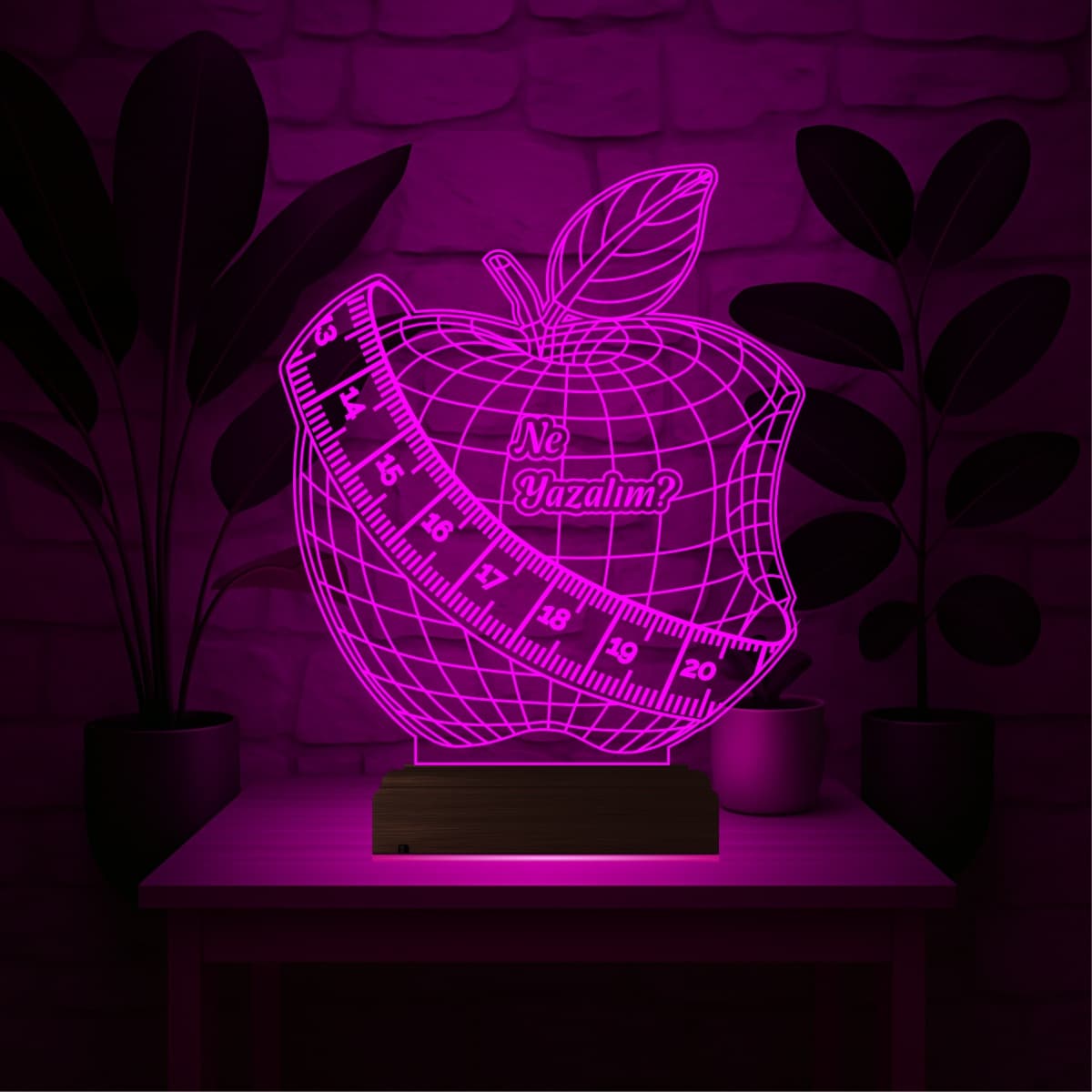 Яблоко и мерная лента — 3D LED Ночник | Подарок диетологу 5