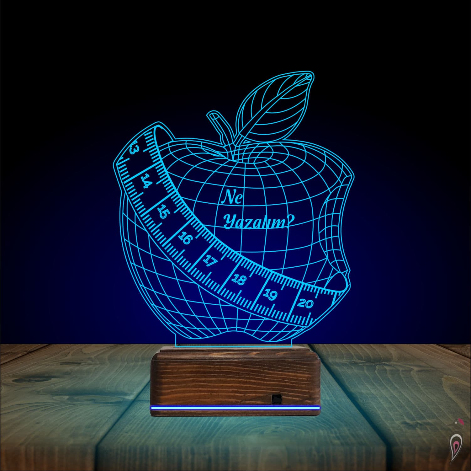Яблоко и мерная лента — 3D LED Ночник | Подарок диетологу 10