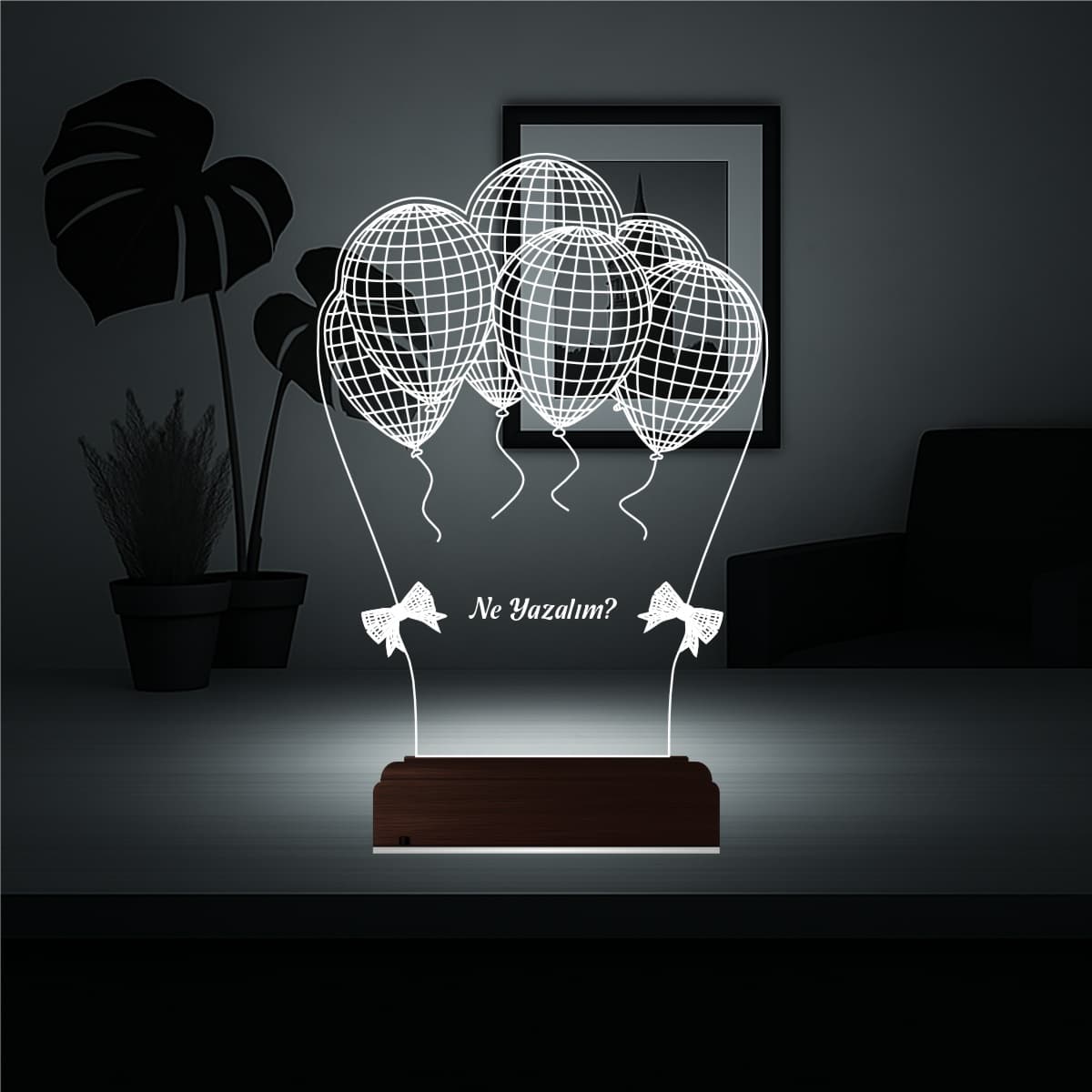 Воздушные шары — 3D LED Ночник | Подарок с вашей надписью 1