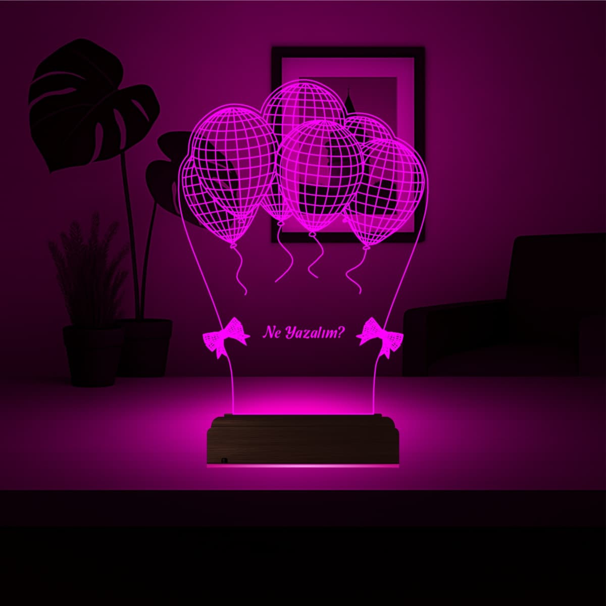 Воздушные шары — 3D LED Ночник | Подарок с вашей надписью 4