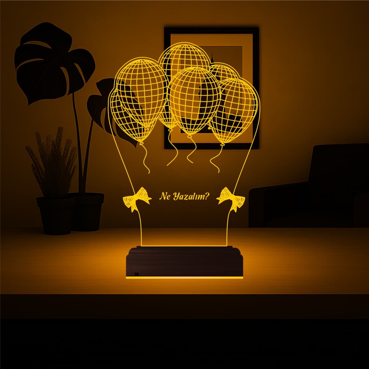 Воздушные шары — 3D LED Ночник | Подарок с вашей надписью 7