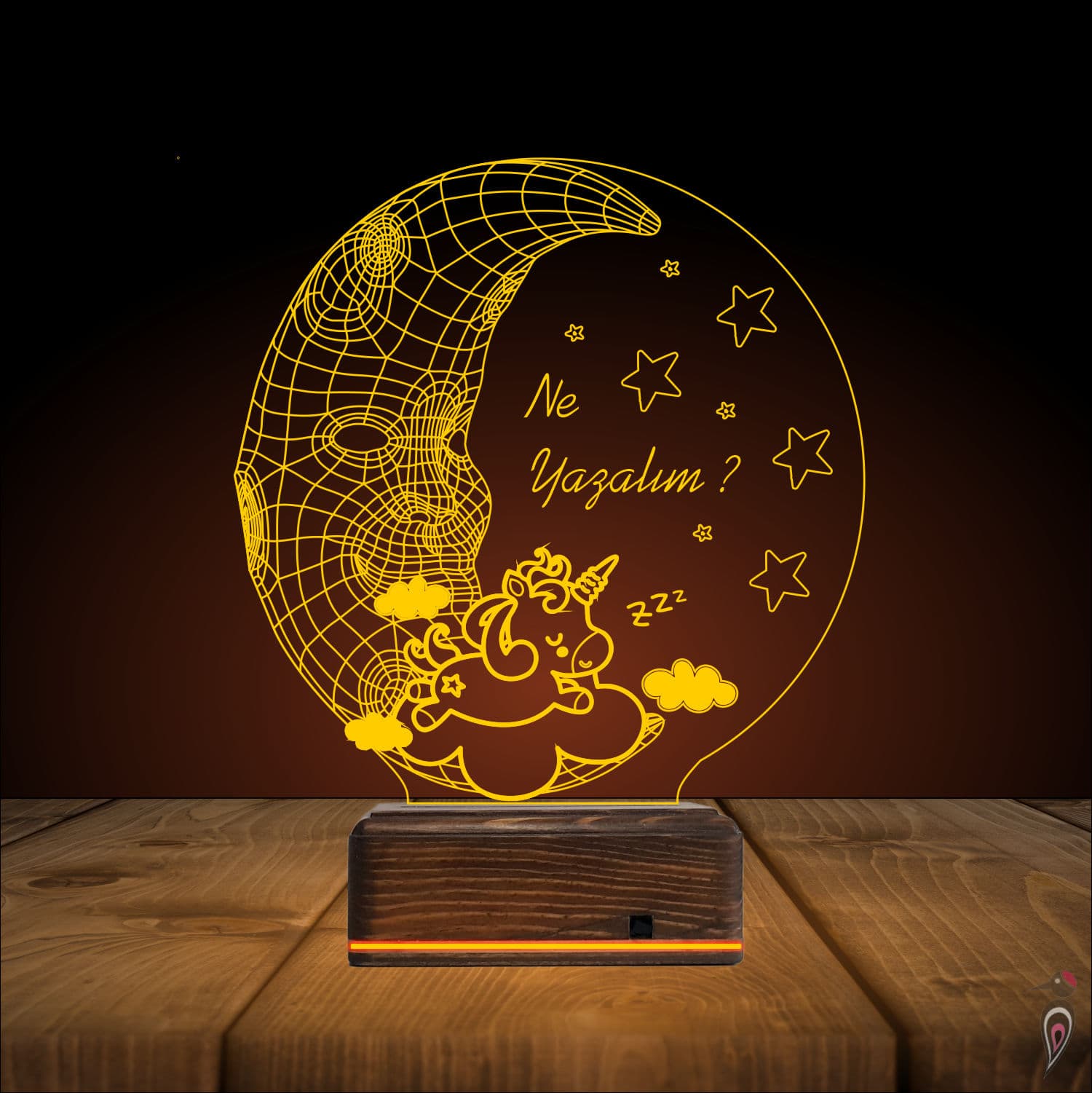 Единорог на Луне — 3D LED Ночник | Подарок ребёнку 9