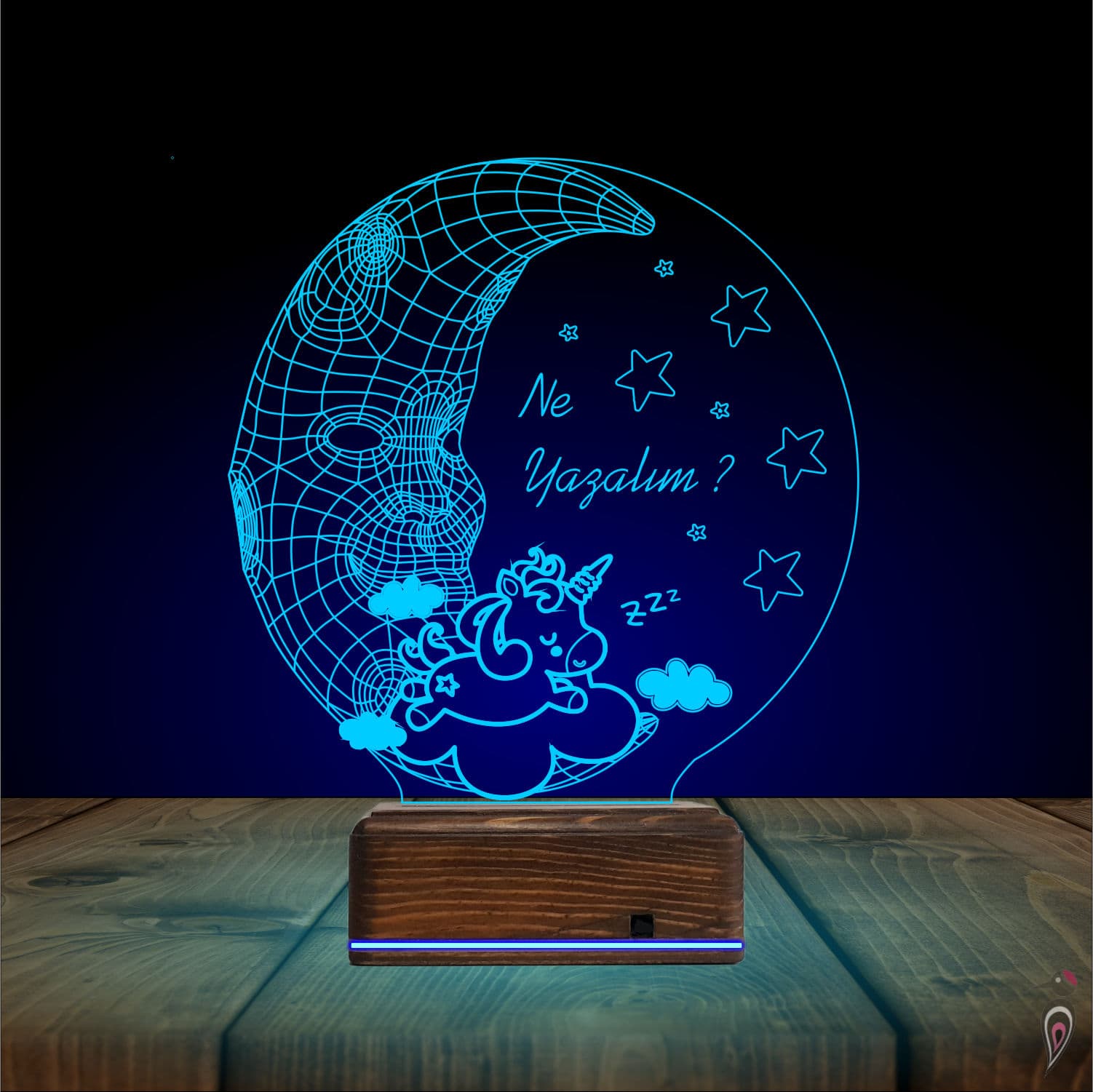 Единорог на Луне — 3D LED Ночник | Подарок ребёнку 10