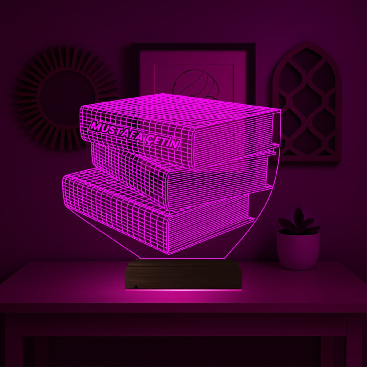 Стопка книг с именем — 3D LED Ночник | Подарок учителю 4