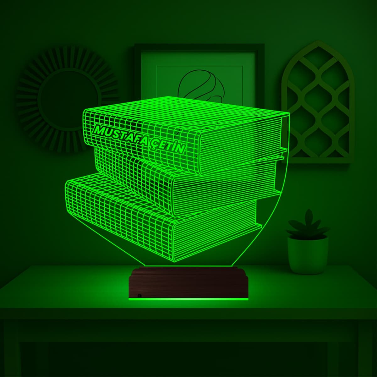 Стопка книг с именем — 3D LED Ночник | Подарок учителю 5
