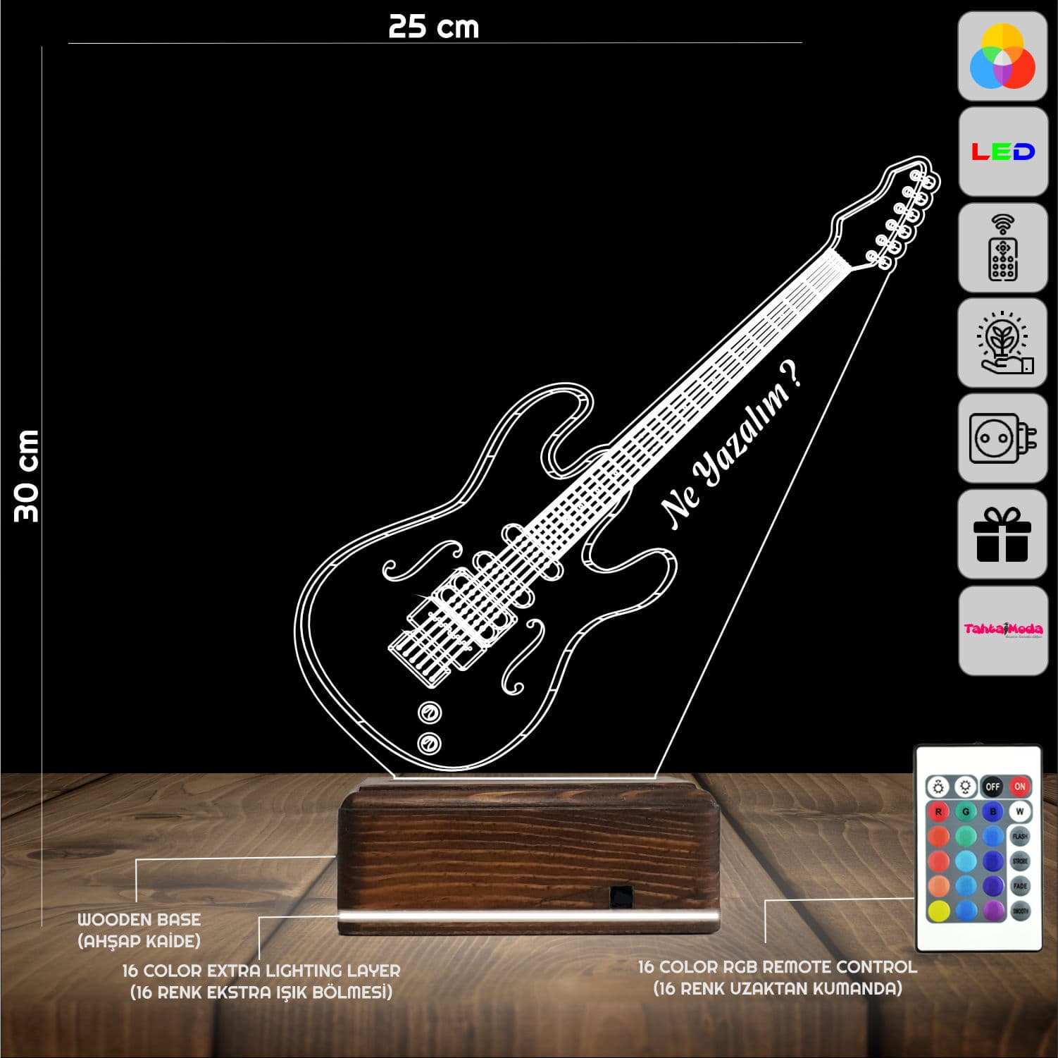 Гитара с именем — 3D LED Ночник | Подарок музыканту 2