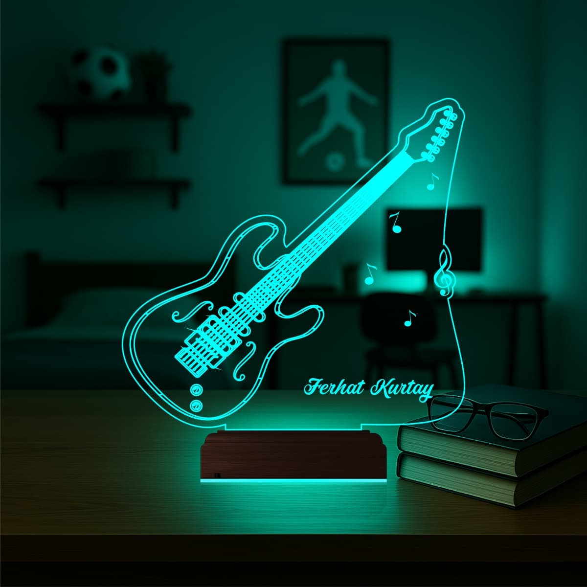 Гитара с именем — 3D LED Ночник | Подарок музыканту 3