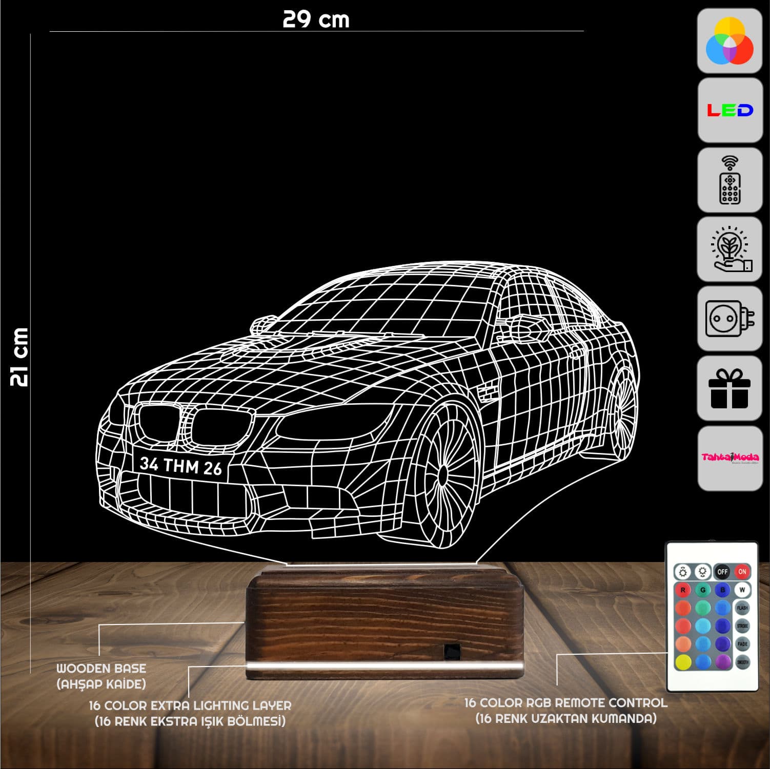 BMW M3 — 3D LED Ночник | Подарок автолюбителю 2