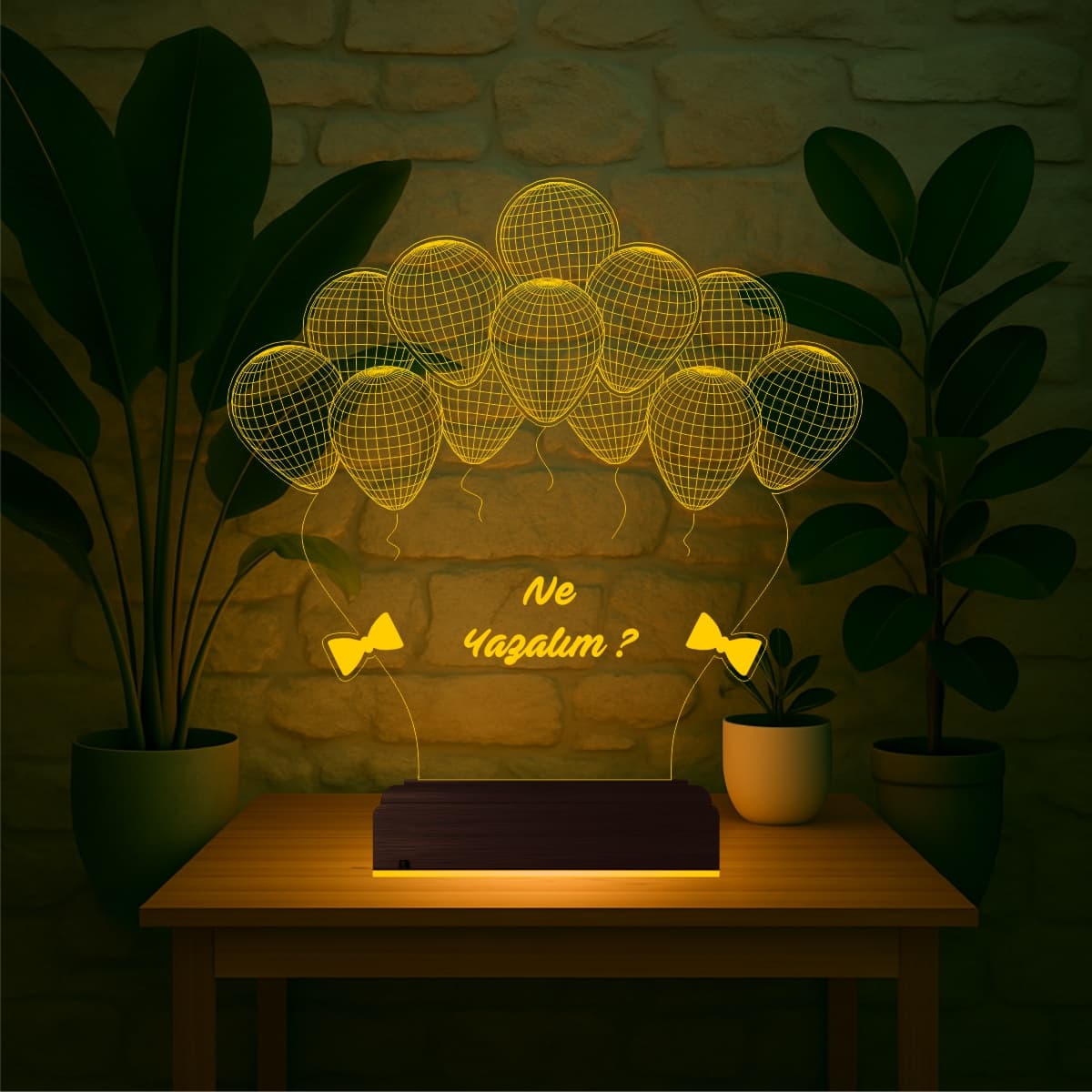Воздушные шары — 3D LED Ночник | С индивидуальной надписью 7