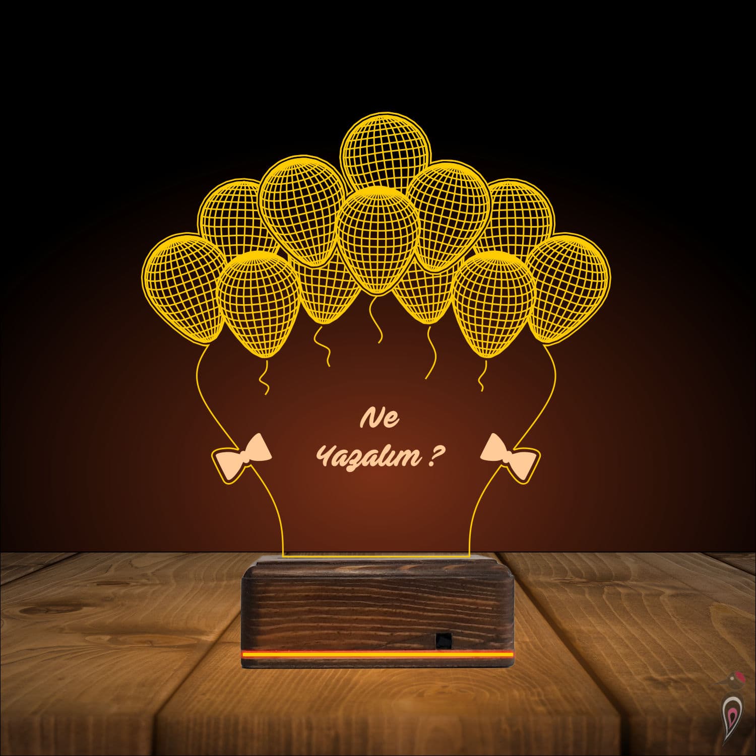Воздушные шары — 3D LED Ночник | С индивидуальной надписью 9