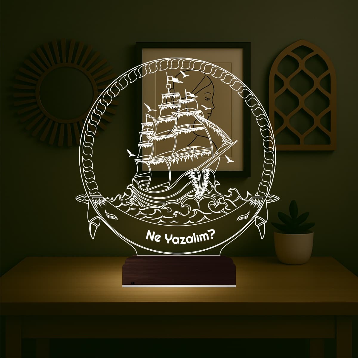 Парусник — 3D LED Ночник | Подарок мужчине 1