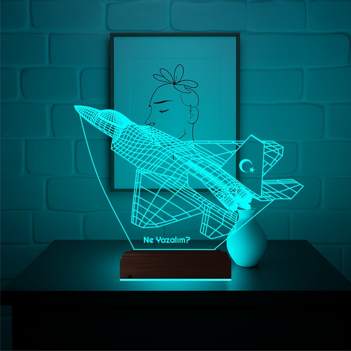 Истребитель — 3D LED Ночник | Подарок мужчине 3