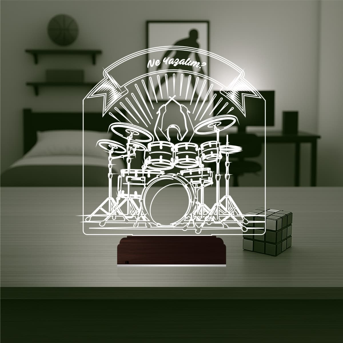 Барабанщик — 3D LED Ночник | Подарок музыканту 1