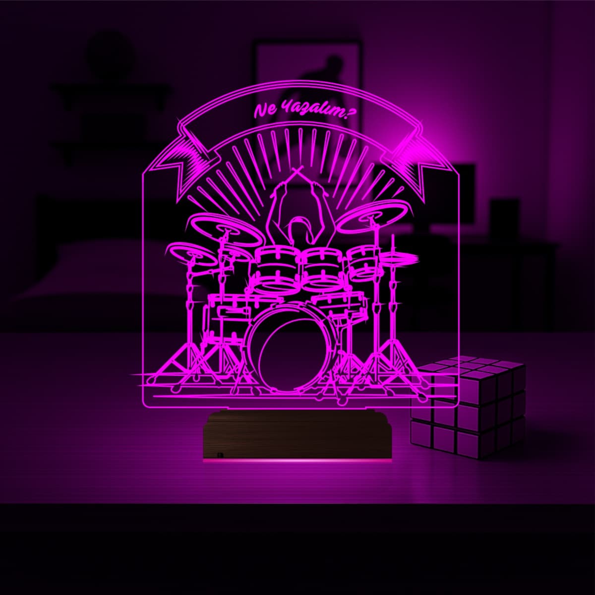 Барабанщик — 3D LED Ночник | Подарок музыканту 4