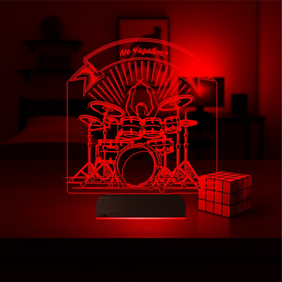 Барабанщик — 3D LED Ночник | Подарок музыканту 6