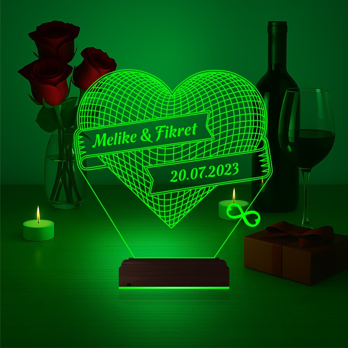 Именное Сердце — 3D LED Ночник | Подарок на годовщину 4