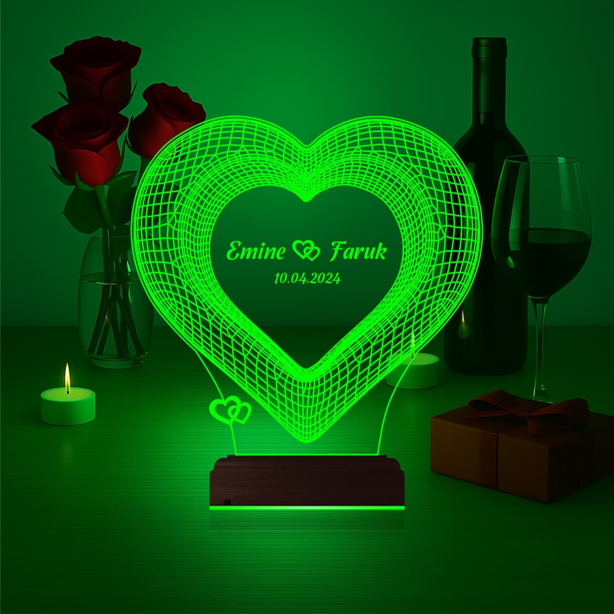 Именное Сердце — 3D LED Ночник | Подарок на годовщину 4